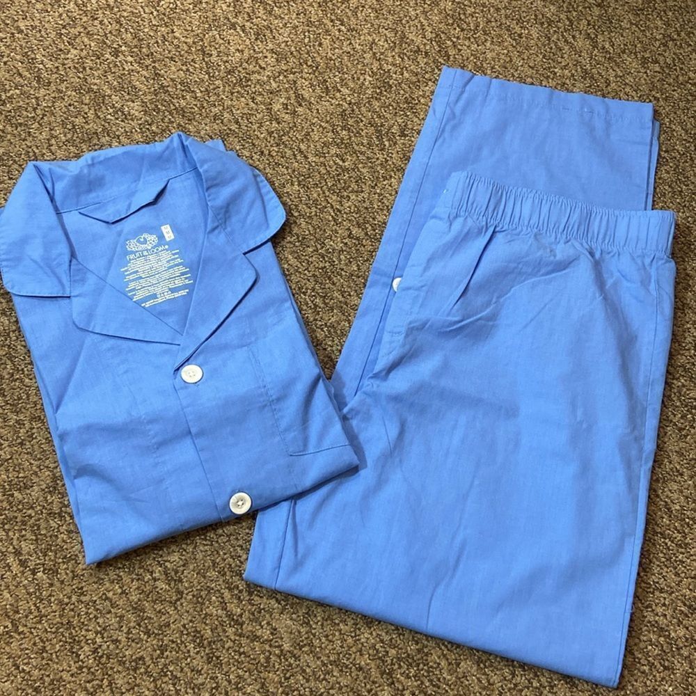 Fruit Ot Loom Men  Blue Pajamas Set Blue Size M  Never Work